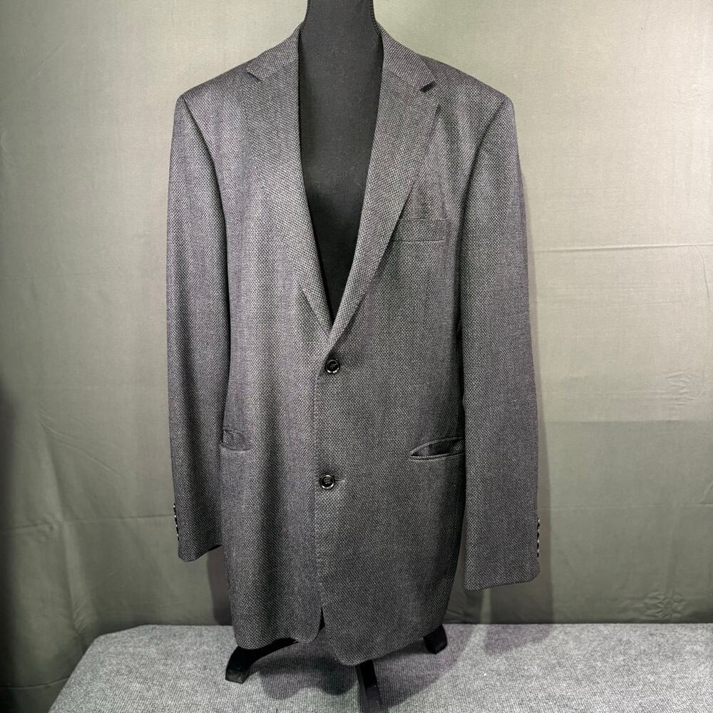 Hugo Boss Blazer Men’s 44L 100% Virgin Wool Ermenegildo Zegna Cloth Herringbone